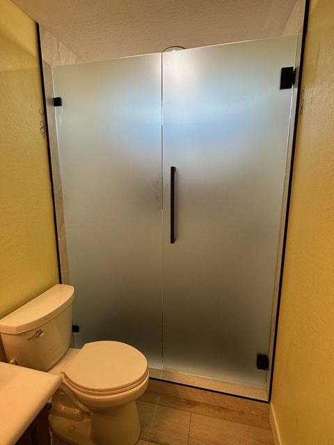 Frameless door & panel · Frosted glass · Matte black