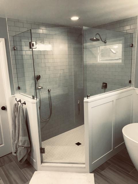 Neo-angle on knee walls · Brushed nickel